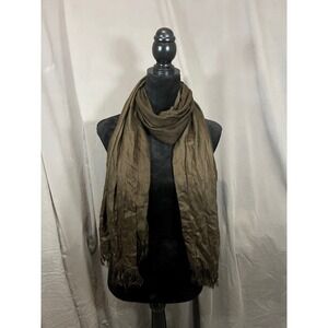 Unbranded Chocolate Brown Pashmina Style Wrap Scarf with Fringe Trim Womens